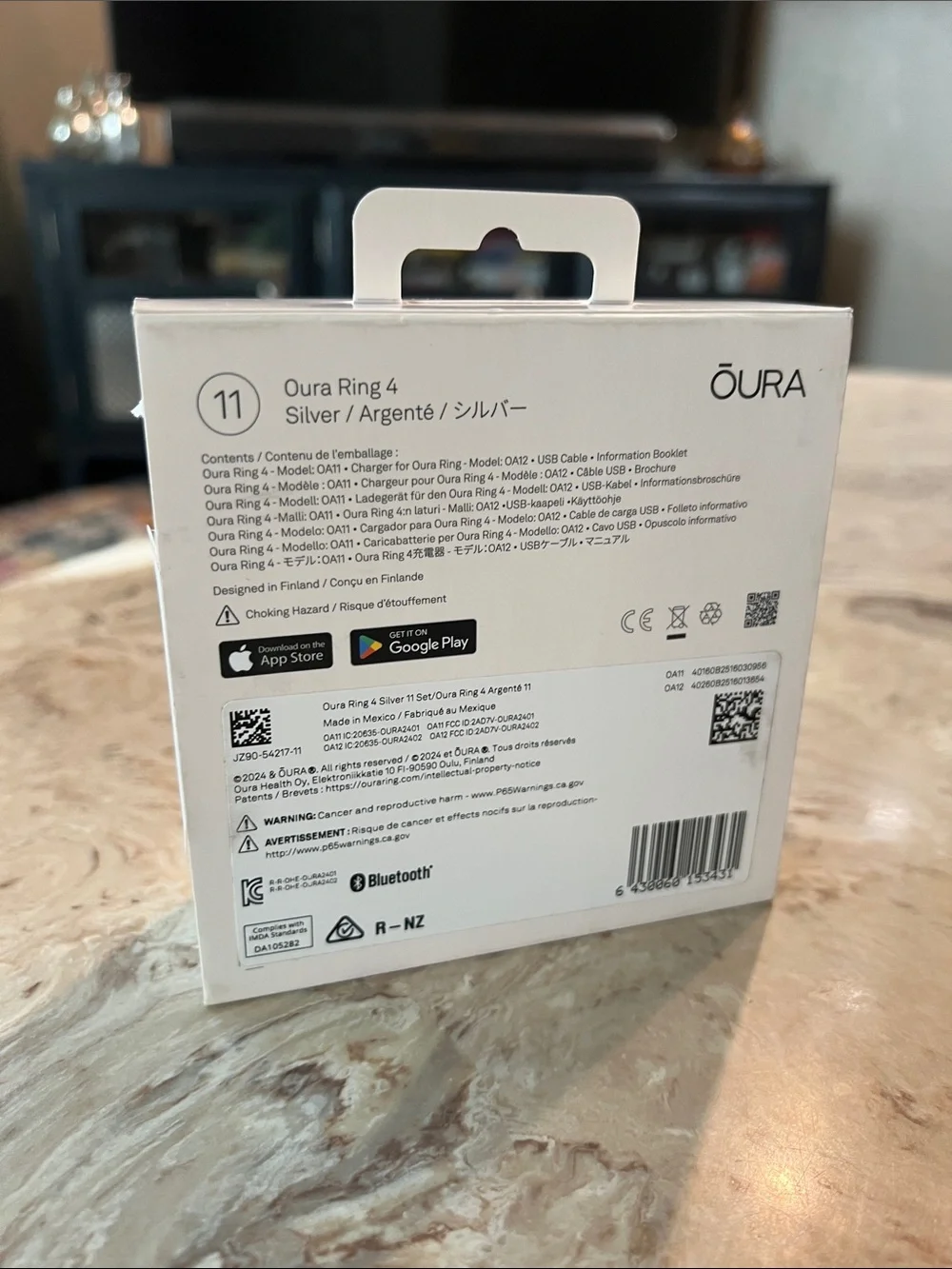 BNIB Oura Ring 4 by Oura in Silver Size 11